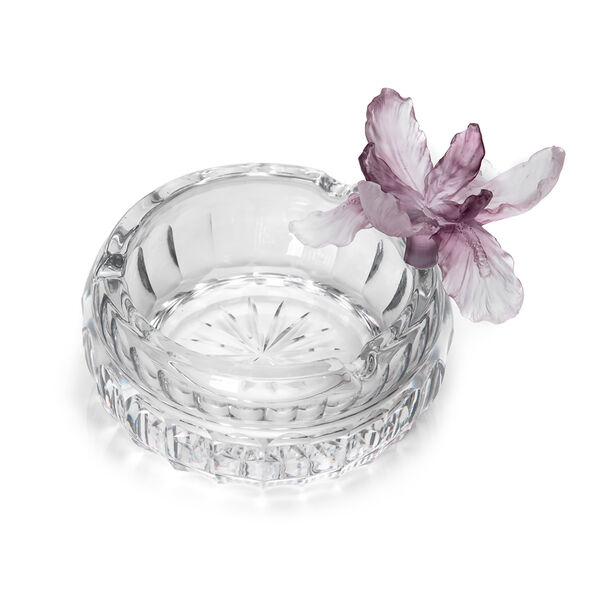 Glass Ashtray Crystal Flower Purple image number 1