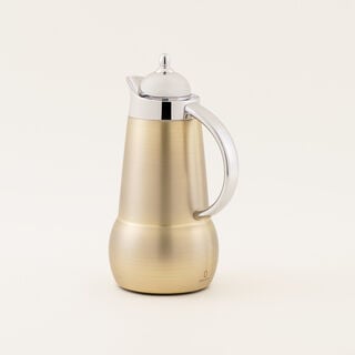 "دلتي طقم دلة ستيل قطعتين 1 لتر، ذهبي مع فضي