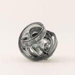 "Homez twist glass home accent 15cm, light grey image number 0