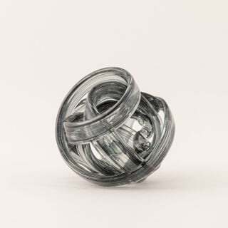 "Homez twist glass home accent 15cm, light grey