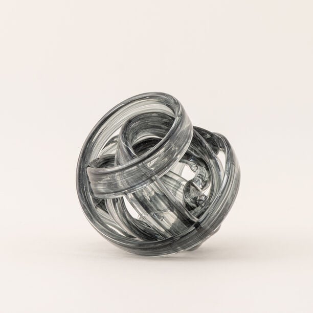 "Homez twist glass home accent 15cm, light grey image number 0