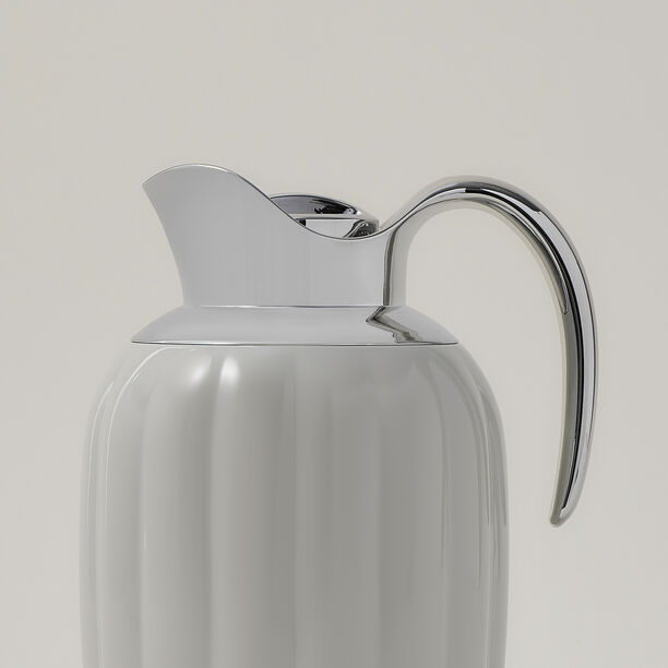 Dallaty pumpk steel vacuum flask grey & chrome 1L image number 1