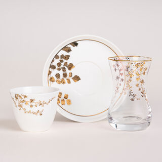 28Pcs Porcelain Tea And Coffee Set Gold Leaf
