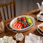 Oval Plate With Stand Silver 12" image number 3