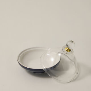 Dallaty dark blue porcelain date bowl with lid 13*13*12 cm