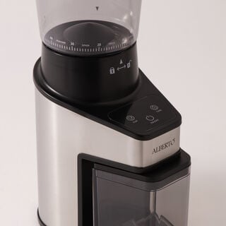 أوبول مطحنة قهوة 50 واط 17.35*12.0*31.1سم، أسود وفضي