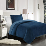 3 pieces Bedspread Darkk Blue image number 1