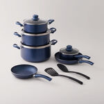 بنتولا طقم قدور جرانيت غير لاصق 12 قطعة، أزرق image number 1