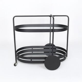 هومز عربة تقديم معدن 80*53*72سم، أسود