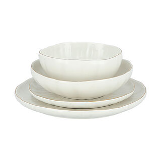La Mesa White/gold porcelain 16pcs dinner set