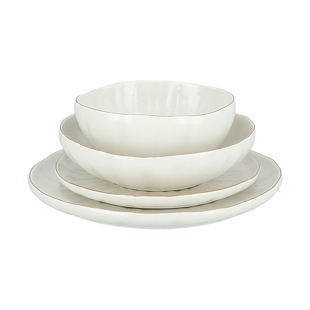 La Mesa White/gold porcelain 16pcs dinner set image number 2