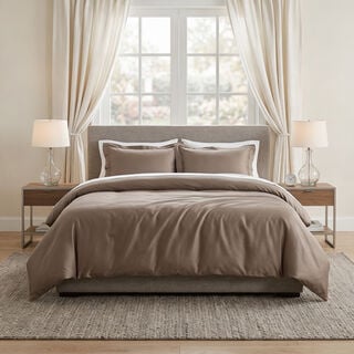 بوتيك بلانش طقم غطاء لحاف تنسل 300 خيط، موكا، 260*240 سم
