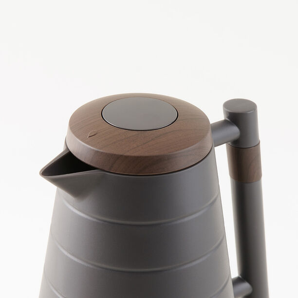 دلتي دلة بلاستيك مع خشب، رمادي غامق 1 لتر image number 2