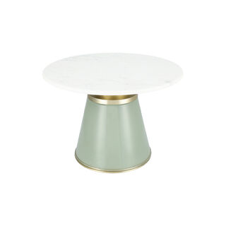 Coffee Table Grey Glass Basewhite Marble Top 61*44 cm