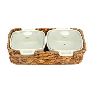 Twin Rectangle Casserole  12" With Lid 