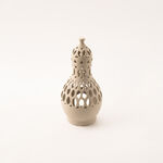 Homez beige ceramic candle holder 15.4*15.4*33 cm image number 0