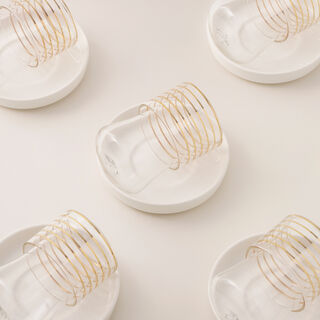Dallaty Porcelain Tea Cups Set 12Pcs, Gold