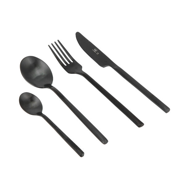 La Mesa matt black stainless steel cutlery set 16 pc image number 2