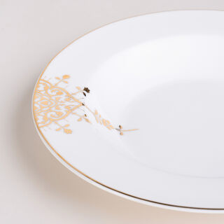 La Mesa gold Porcelain/glass 16 pc dinner plate