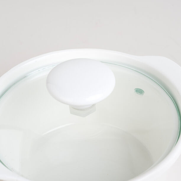Porcelain 2Pcs Round Casseroles With Lid And Rattan Basket 0.6 L+ 0.6 L image number 5