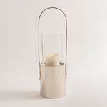 Oulfa collection silver metal & glass medium lantern 12*41 cm image number 1