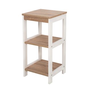 3 Shelf Tier Bamboo White 30X30X62