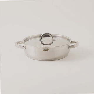 Alberto stainless steel 11pcs cookware set silver body gold handles