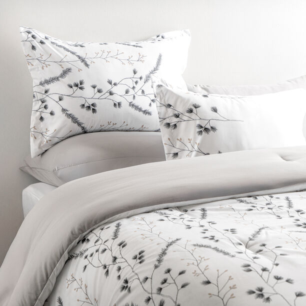 Cottage white microfiber twin comforter set 4 pcs, 160*220cm image number 1