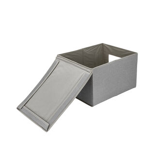 Fabric Storage Box With Lid & Transparent Side