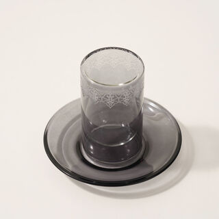 Dallaty glass 12pcs tea cup set, grey