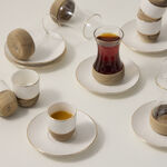 18 Pcs Arabic Tea And Coffee Set White Blend image number 3