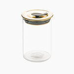 Alberto glass storage jar with gold lid 700 ml image number 0