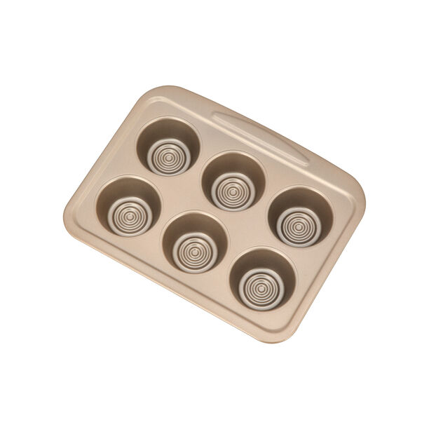 Alberto Non Stick 6 Cup Jumbo Muffin Pan, Gold Color  image number 0