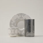 Dallaty white porcelain and glass Tea and coffee cups set 18 pcs image number 1