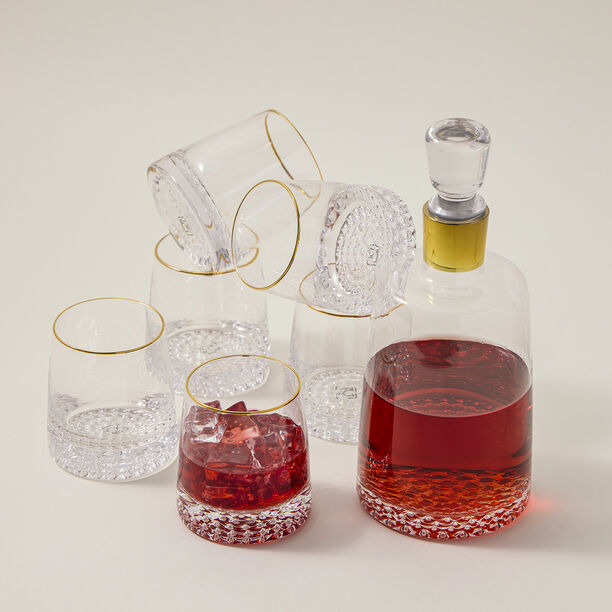 Drink Set 7 Pcs Gold Rim Tumbler 270Ml image number 5
