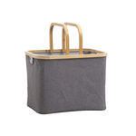 Laundry Basket Bamboo    40.5*33*30Cm Grey image number 0