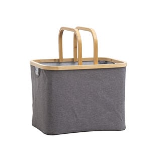 Laundry Basket Bamboo    40.5*33*30Cm Grey