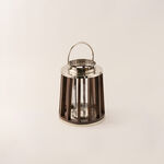 Homez stainless steel silver wood lantern 29*42 cm image number 0