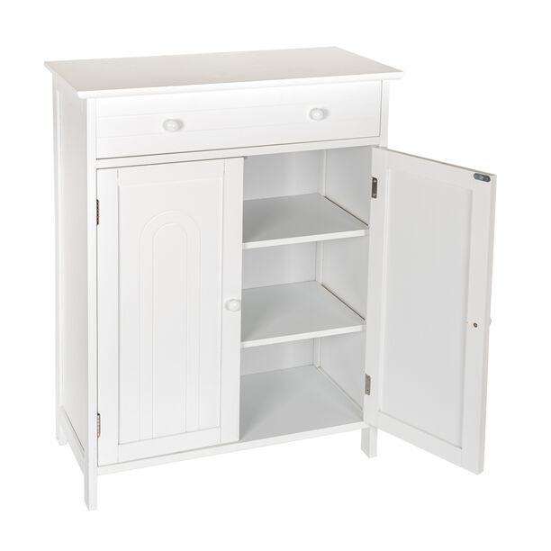 Wooden Cabinet Bathroom 2 Doors White image number 1