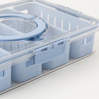 Alberto Food Container With 4 Strainers 31*24*7Cm, Blue