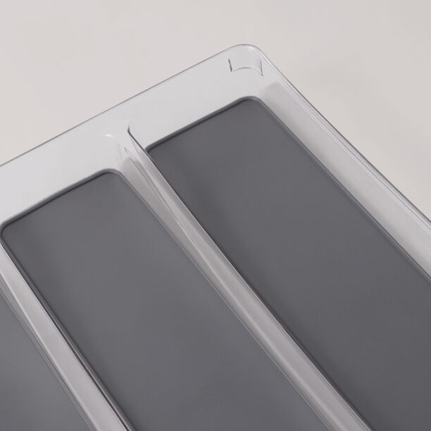 Alberto non slip 3 compartments drawer organizer 40*32*4.7cm, clear image number 1