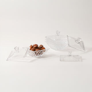 Dallaty Glass Date Bowl with Lid, Clear