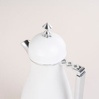 Dallaty 2 Pieces Plastic Vacuum Flask Koufa White & Silver 1L