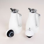 Dallaty 2 Pieces Plastic Vacuum Flask Koufa White & Silver 1L image number 1