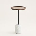 Homez side table wood and marble in brown, 50*32*32cm image number 0
