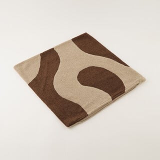 Homez Brown Abstract Curved Shape Cushion Cover, 45*45Cm