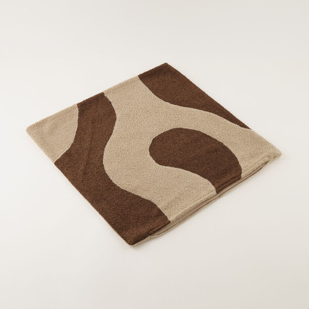 Homez Brown Abstract Curved Shape Cushion Cover, 45*45Cm image number 0