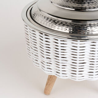 Small Bamboo Basket With Jar Nickel