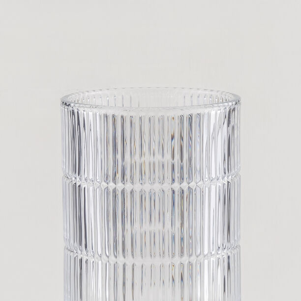 هومز فازة زجاج فضي مضلّع 15*15*34.3 سم image number 2