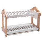 Alberto 2 Layers Rubber Wood Withplastic Dish Rack White image number 1